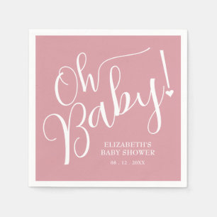 Oh Baby! Pink Girl Baby Shower  Napkin