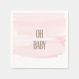 Oh Baby Pink Splash Baby Shower Napkins