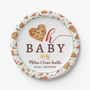 Oh Baby Pizza and Pacifiers Baby Shower Paper Plat Plate