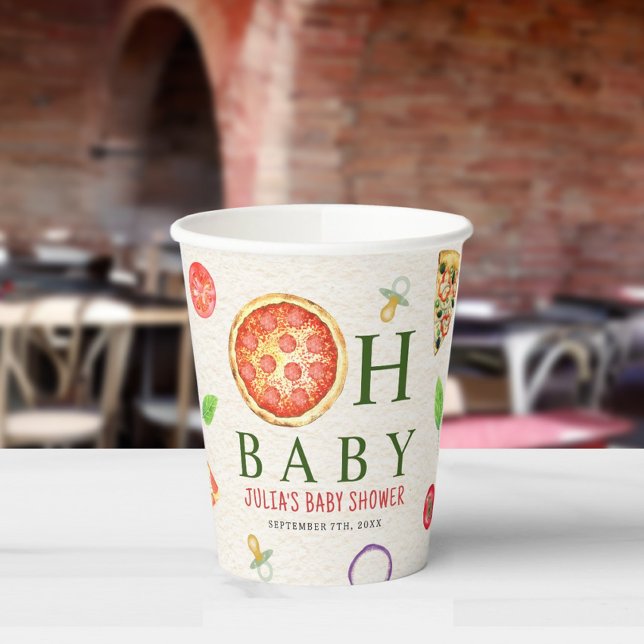 Oh Baby Pizza & Pacifiers Baby Shower Paper Cups (Creator Uploaded)