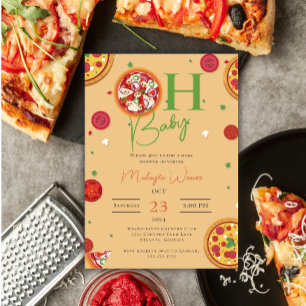Oh Baby Pizza Pacifiers cool Baby Shower Invitation