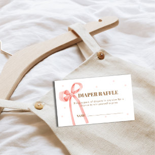 Oh Baby Polka Dot Bow Diaper Raffle Baby Shower Enclosure Card