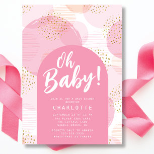 Oh Baby Polka Dots Baby Shower Invitation 