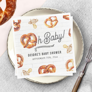 Oh Baby Pretzels & Pacifiers Baby Shower Welcome Napkin