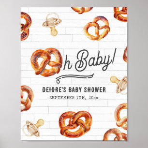Oh Baby Pretzels & Pacifiers Baby Shower Welcome Poster