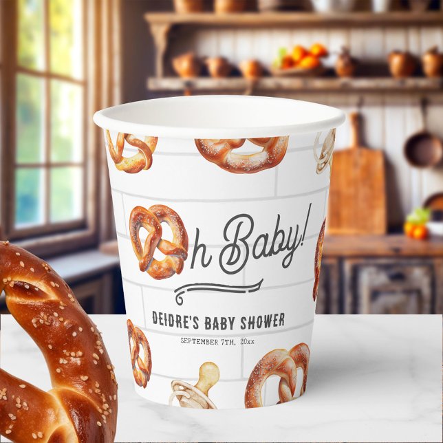 Oh Baby Pretzels & Pacifiers Neutral Baby Shower Paper Cups (Creator Uploaded)