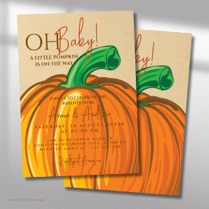 Oh Baby Pumpkin Baby Fall Parents-to-Be Shower Invitation