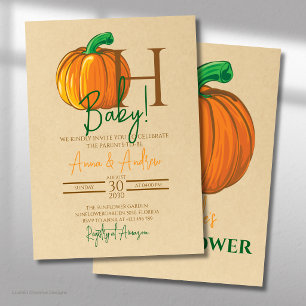 Oh Baby Pumpkin Baby Parents-to-Be Shower Invitation