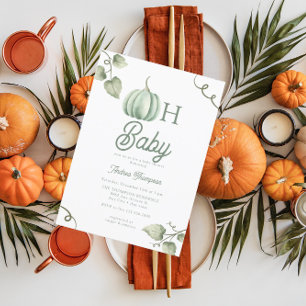 Oh Baby   Pumpkin Baby Shower  Invitation