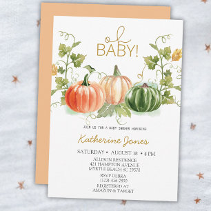 Oh Baby Pumpkin Baby Shower Invitation