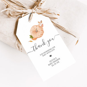 Oh Baby Pumpkin Fall Baby Shower Favor Tags