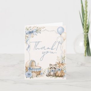 Oh Baby Raccoon and Deer Baby Shower Thank You Card