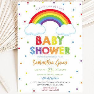 Oh Baby Rainbow Baby Shower Invitation