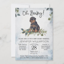 Oh Baby! Rottweiler Puppy Dog Baby Shower 