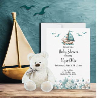 Oh, Baby! Rustic Blue Baby Shower Invitation