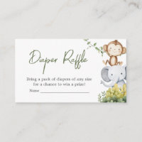 Oh Baby Safari Animals Baby Shower Diaper Raffle