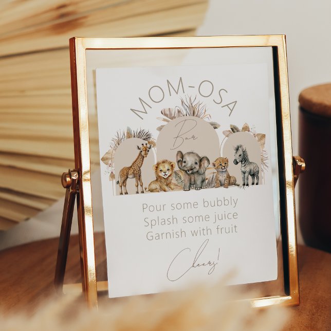 Oh Baby Safari Animals Boho Baby Shower bar Poster (Creator Uploaded)