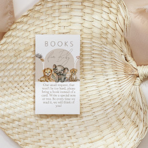 Oh Baby Safari Animals Boho Baby Shower books Enclosure Card