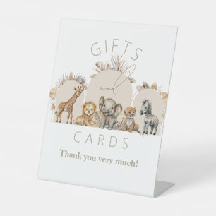 Oh Baby Safari Animals Boho Baby Shower gifts Pedestal Sign