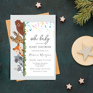 Oh baby Safari animals gender neutral baby shower Invitation