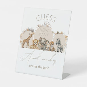 Oh Baby Safari Boho Shower Animal crackers game Pedestal Sign