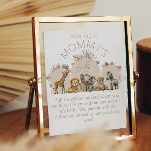 Oh Baby Safari Boho Shower How big mum belly game Poster