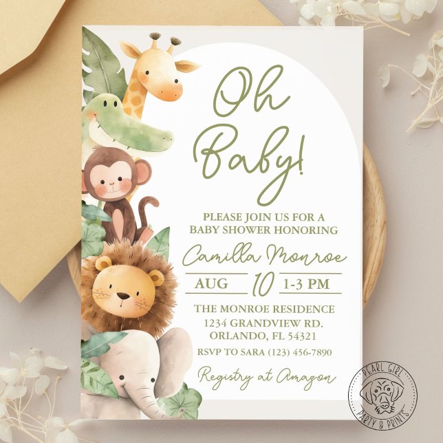Oh Baby Safari Jungle Animal Invitation (Creator Uploaded)
