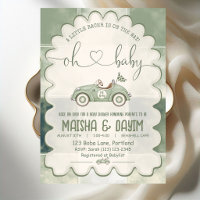 Oh Baby Sage Green Little Racer Baby Shower