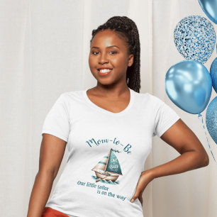 "Oh, Baby" Sailboat Mum-to-Be T-Shirt Blue Design