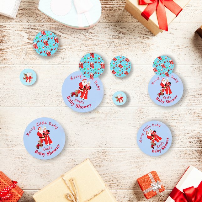 Oh Baby Santa & Mrs. Claus Baby Shower Confetti (Festive, fun and charming confetti for your dessert or gift table. )