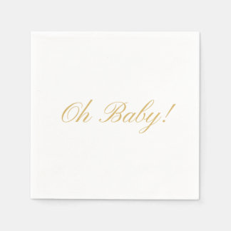 Oh baby script gender Neutral Baby Shower Napkins 