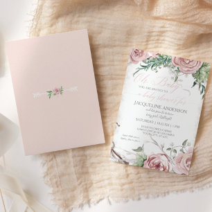 Oh Baby Shower Girl BOHO Watercolor Flower Crown Invitation