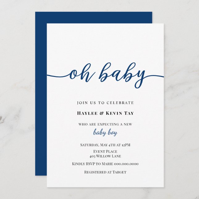 Oh Baby Shower invitation (Front/Back)