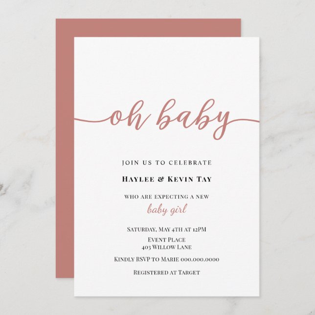Oh Baby Shower invitation (Front/Back)