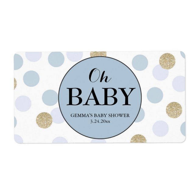 Oh Baby Shower Mini Champagne Label Boy (Front)