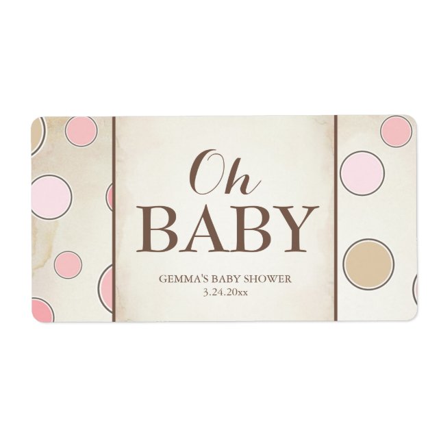 Oh Baby Shower Mini Champagne Label Girl (Front)