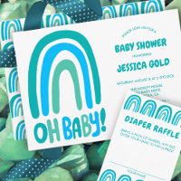 OH BABY SHOWER Sweet Blue Rainbow CUSTOM