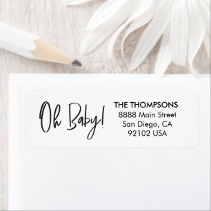 Oh Baby Shower Thank you Script Return address