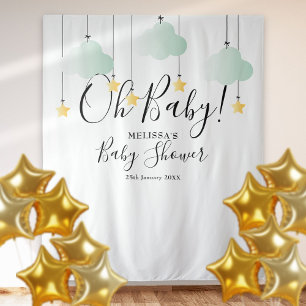 Oh Baby Shower Twinkle Stars Photo Booth Backdrop Tapestry