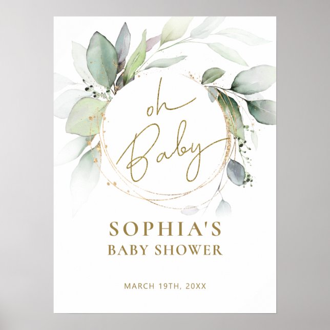 Oh Baby Shower Welcome Sign Poster (Front)