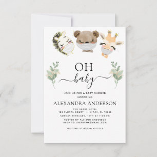 Oh Baby Shower Woodland Eucalyptus Invitation