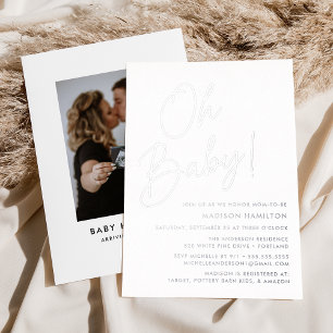 Oh Baby Silver Script Photo Baby Shower