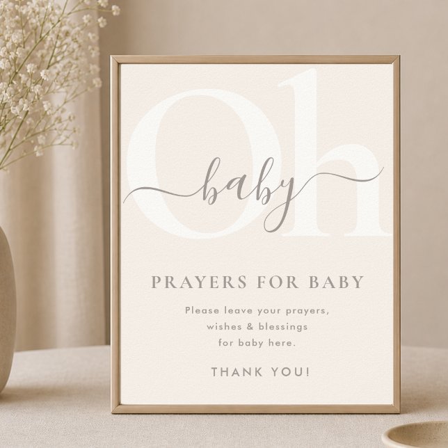 Oh Baby Simple Gender Neutral Shower Prayers Sign (Creator Uploaded)
