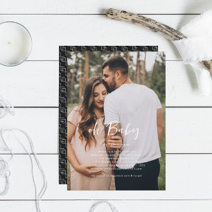 Oh Baby   Simple Photo Baby Shower Invitation