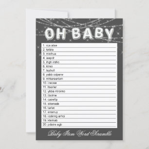 Oh Baby String Light   Grey Word Scramble Game