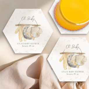 Oh Baby Sweet Baby Clothes Neutral Boho Paper Coaster