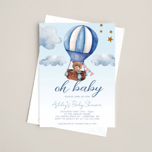 Oh Baby Teddy Bear Baby Shower Invitation