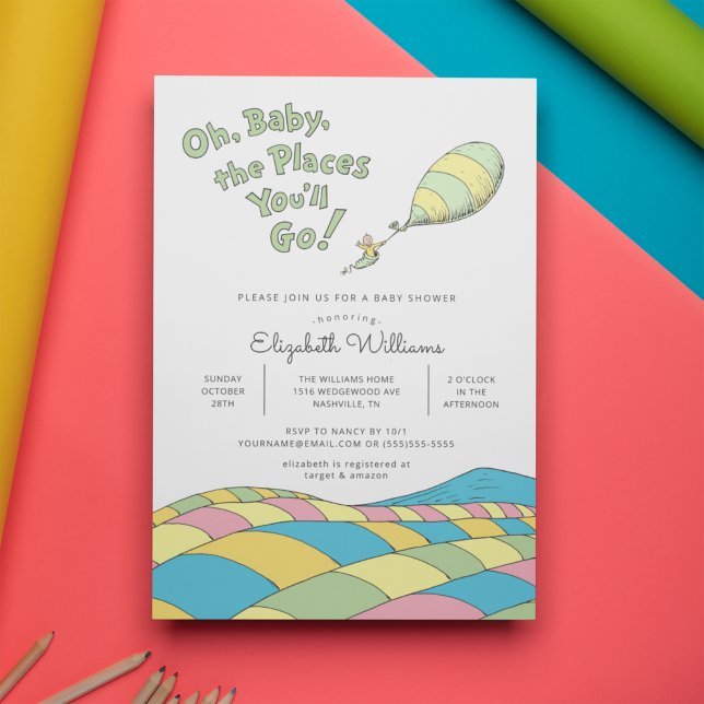 Oh, Baby, the Places You'll Go Baby Shower Invitation (Creator Uploaded)