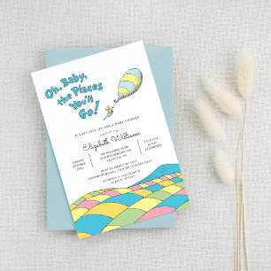 Oh, Baby, the Places You'll Go Boy Baby Shower Invitation