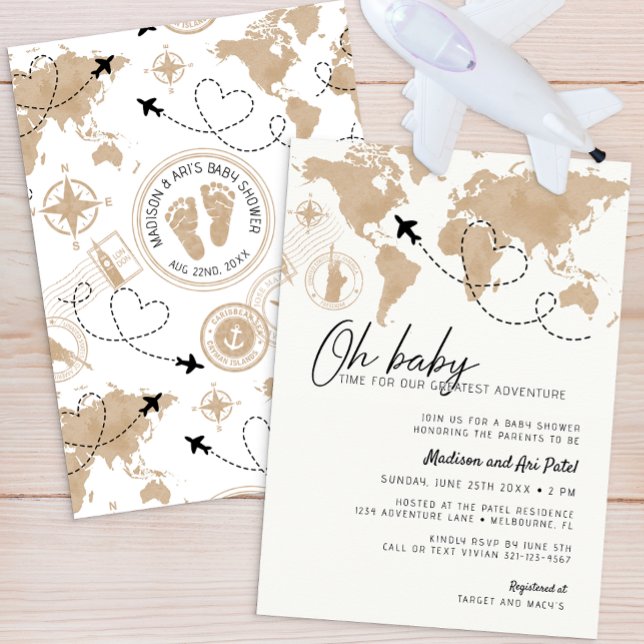 Oh Baby Travel Baby Shower Invitation (Travel Adventure Baby Shower Invite)